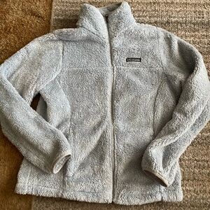 Columbia Soft Gray Sherpa Jacket Size Medium